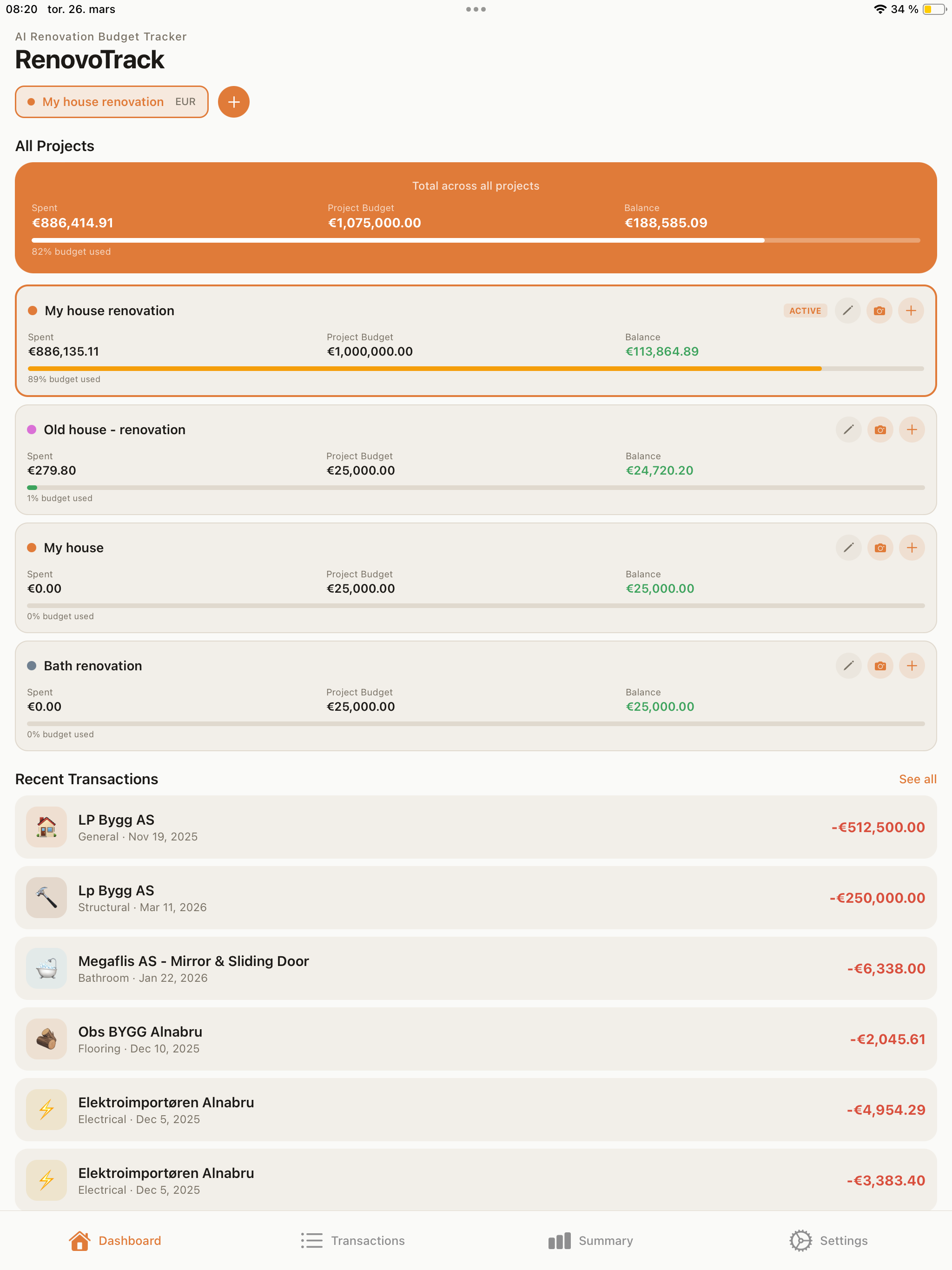 AI Renovation Budget Tracker