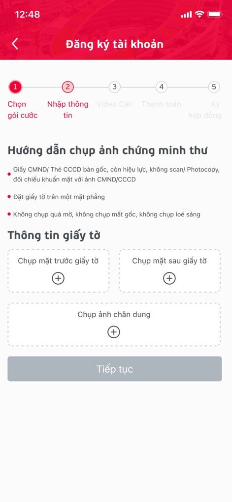 MySign - Explore the five-step account registration process, including clear instructions for capturing essential ID document photos.