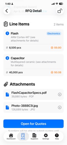 OpenRFQ – RFQ Sourcing Screenshot 4 of 10
