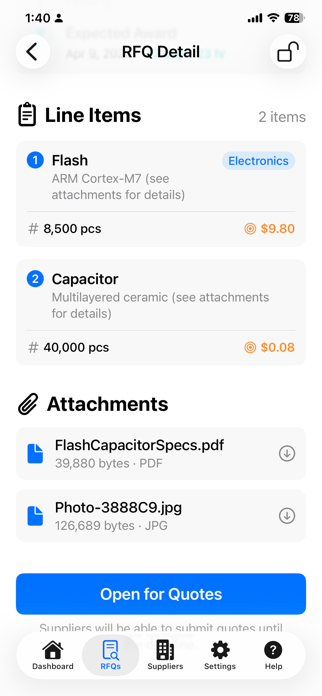OpenRFQ – RFQ Sourcing Screenshot 4 of 10