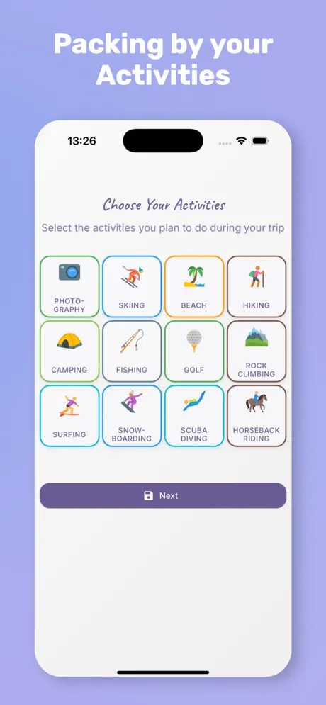 PackMyTrip Packing List 旅行打包清单应用截图