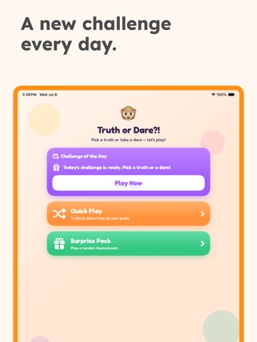 Truth Or Dare Game For Kids iPad screenshot