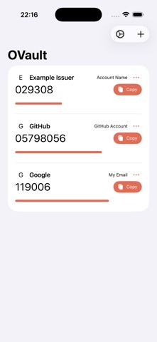 OVault iPhone screenshot