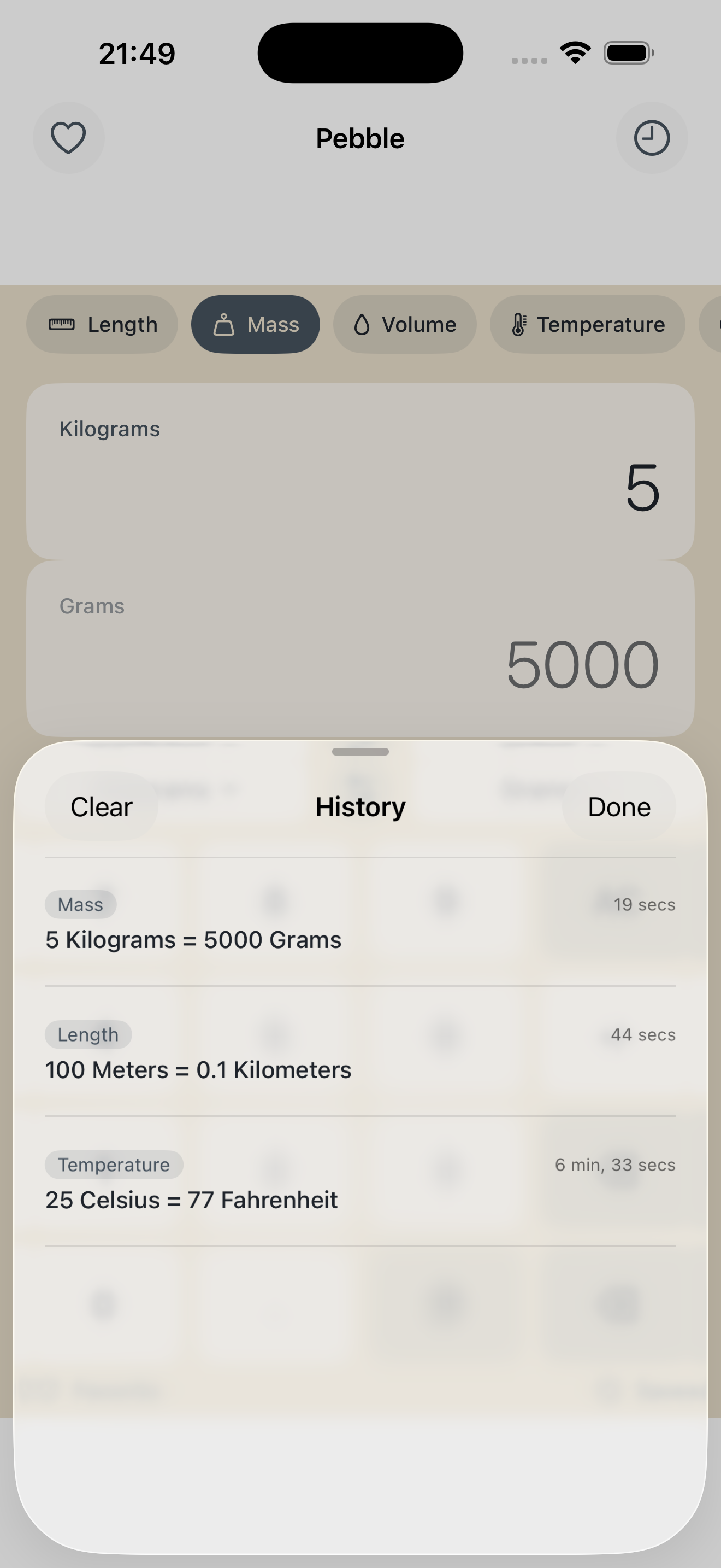 Pebble Unit Converter screenshot 3