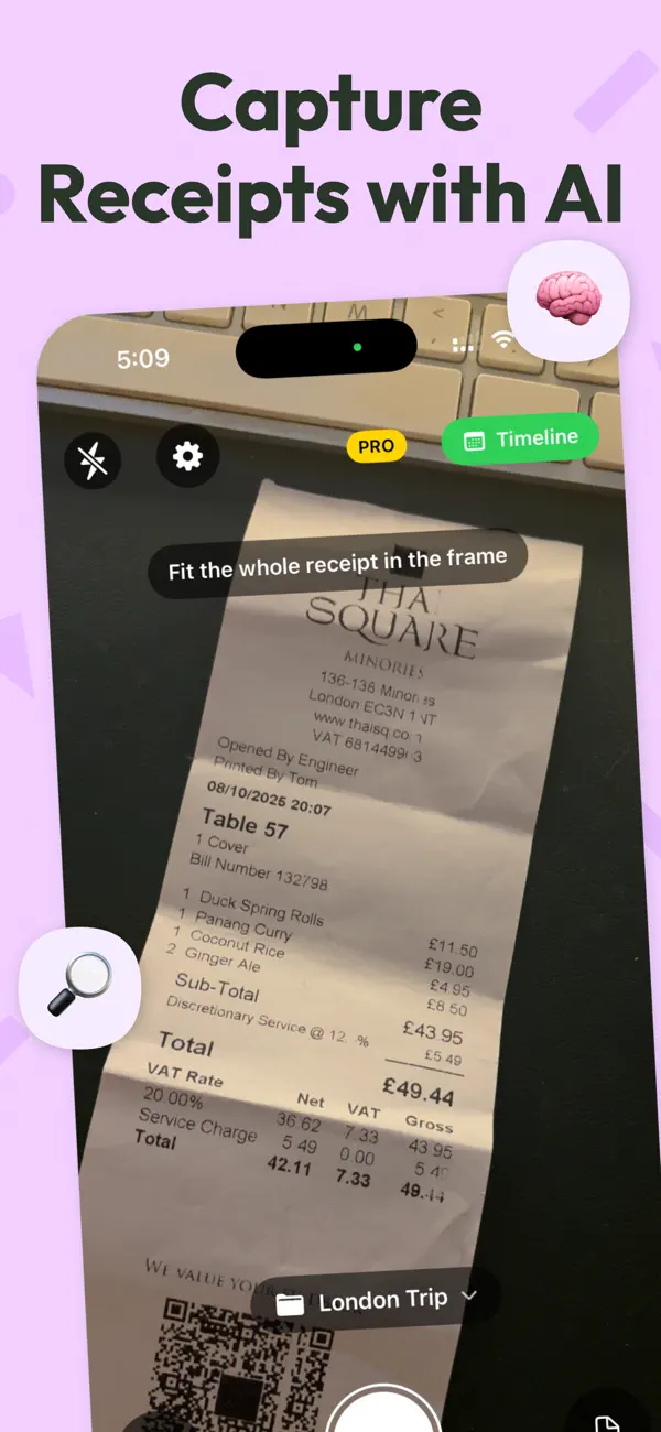 Screenshot #1 pour Expense Camera AI