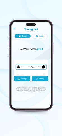 Tempgmail iPhone screenshot