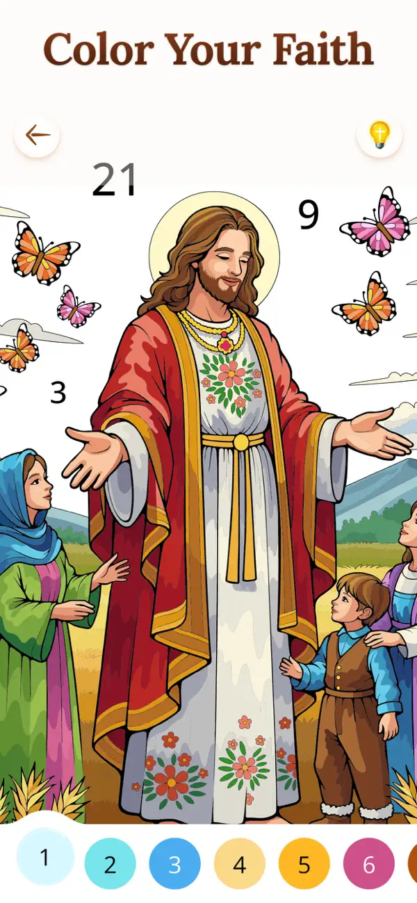 #3. Bible Coloring Paint by Number (iOS) Door: Oakever Games