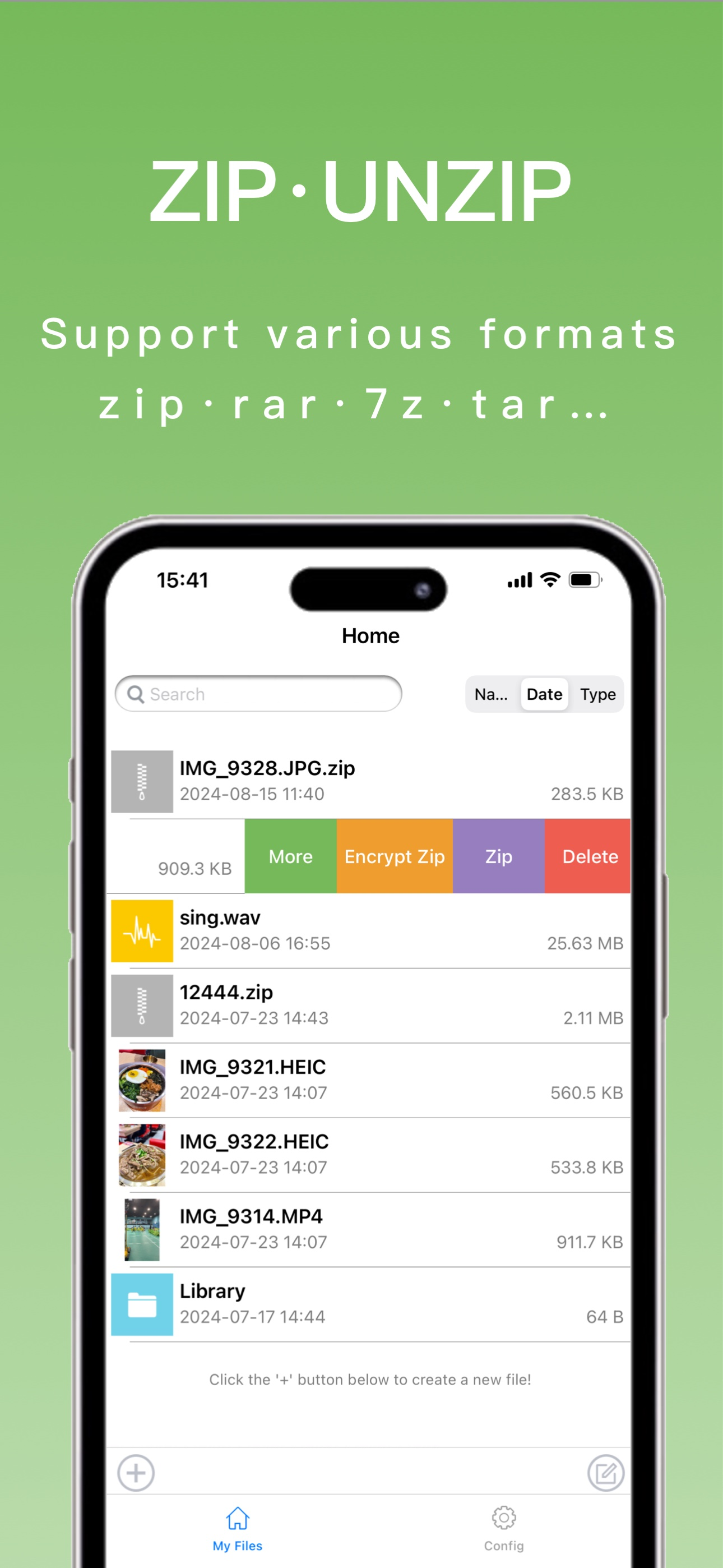 Zip Plus-dzip unzip rar 7z tar
