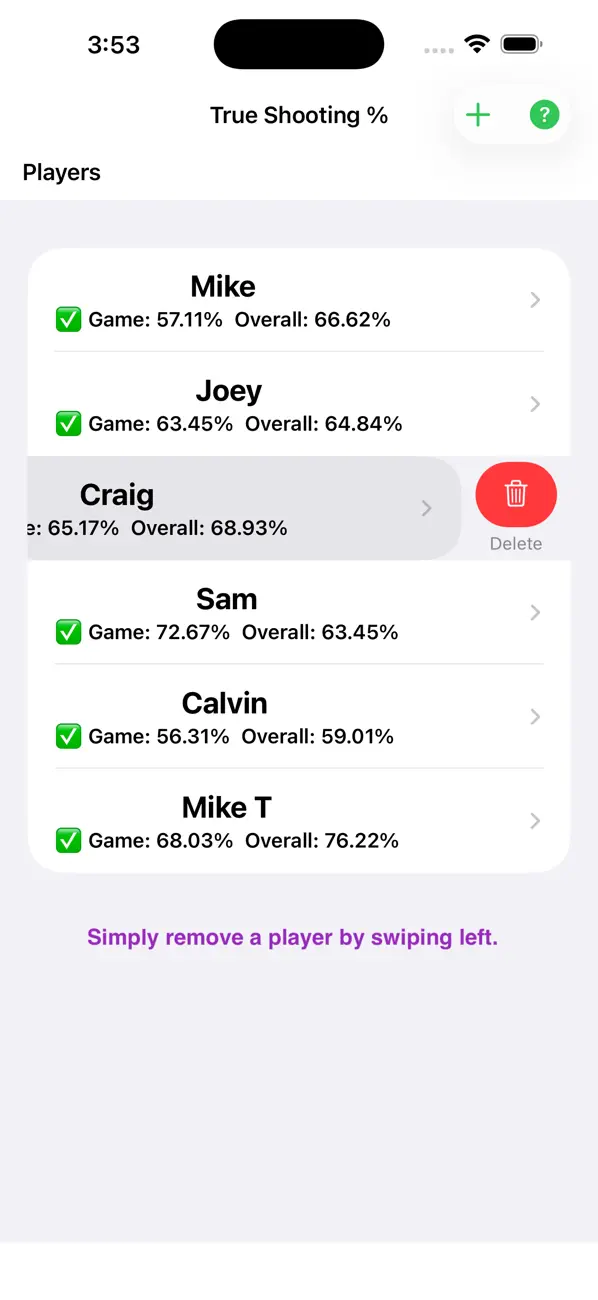 Screenshot #3 pour True Shooting Percent