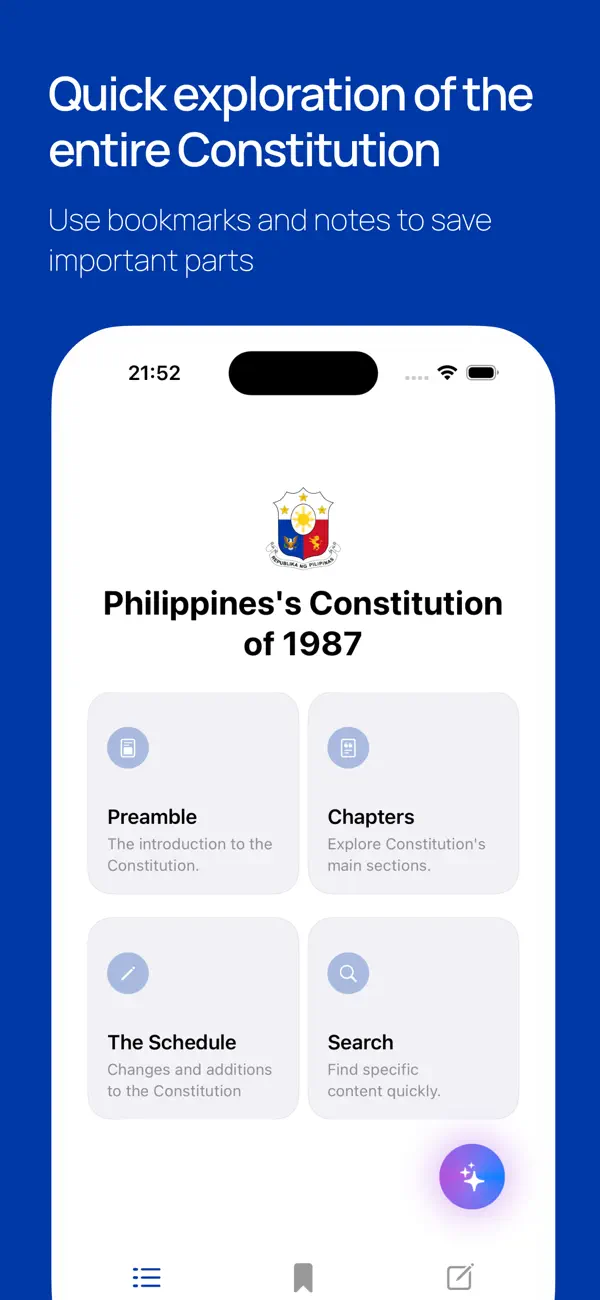 Screenshot #1 pour Philippines Constitution 1987