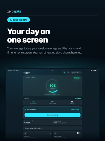 zerospike: Blood Sugar Diary iPad screenshot