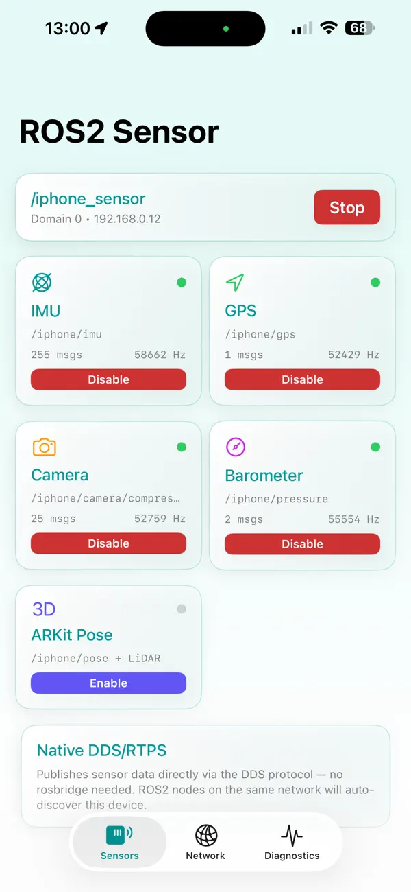 #1. ROS-Sensor (iOS) De: Burf Development