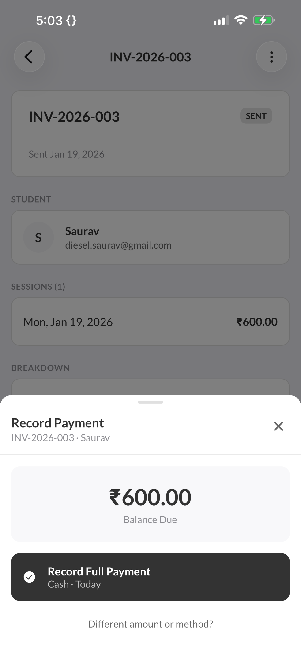 Present+ Attendance & Invoices