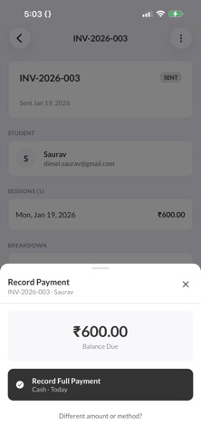 Present+ Attendance & Invoices screenshot