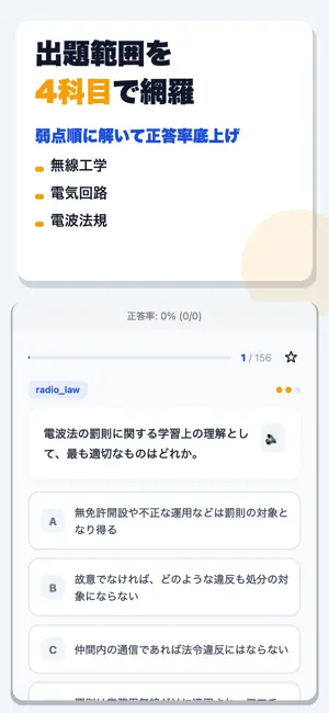 アマチュア無線技士 第四級 合格ドリル screenshot 2
