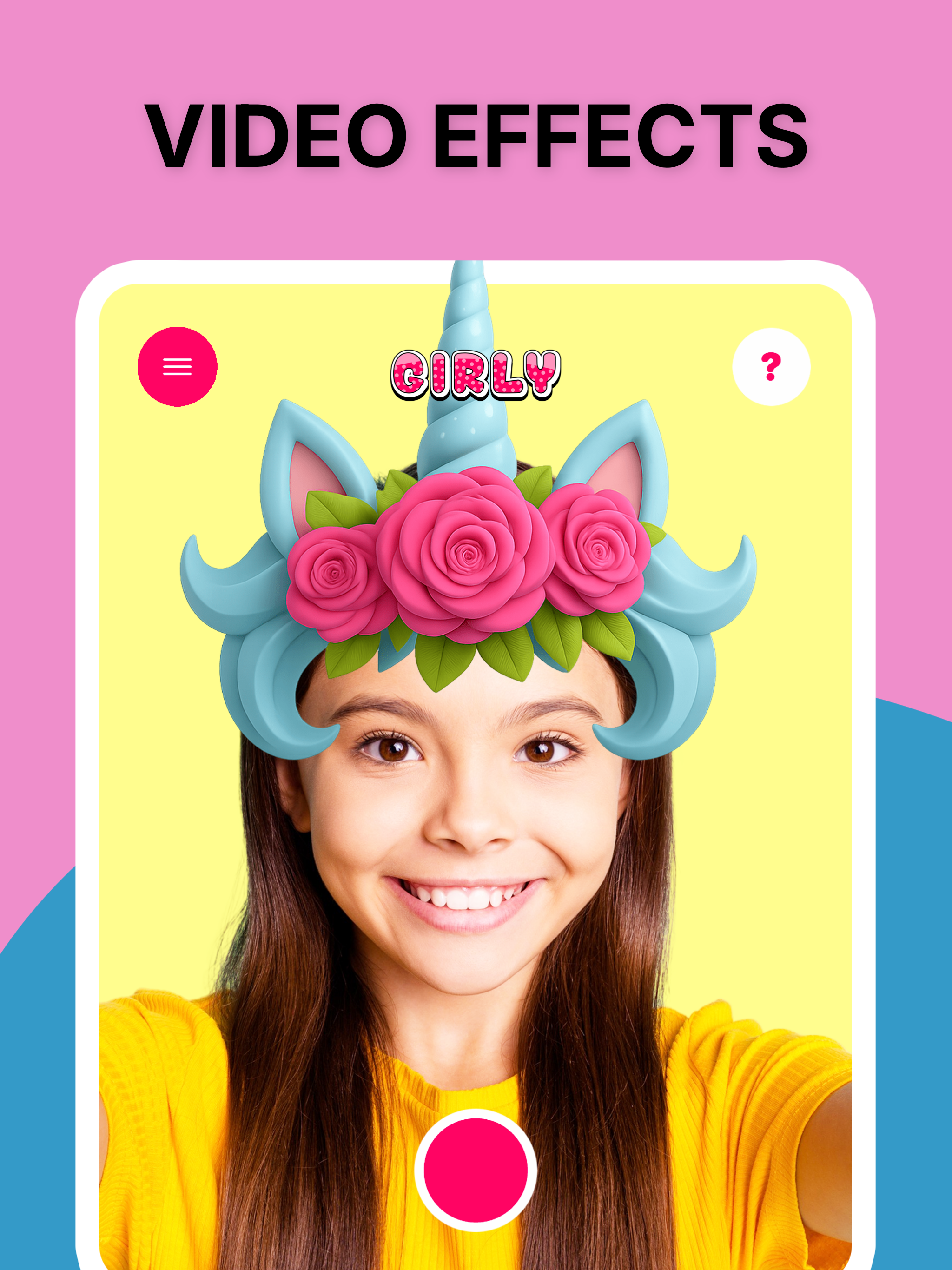 Kids selfie face filters Girly