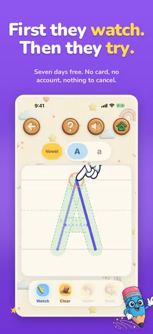 Wobbly: ABC Tracing & Phonics screenshot 1