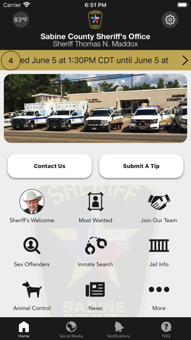 Sabine County Sheriff, TX Screenshot