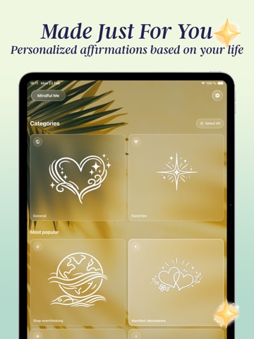 Mindful Me: Daily Affirmations iPad screenshot