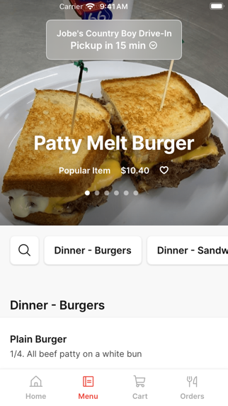Jobe's Country Boy Drive-In iPhone screenshot 2 - Food & Drink app