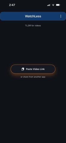 WatchLess – TL;DR for videos screenshot