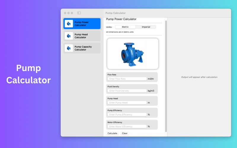 Pump Power Calc screenshot