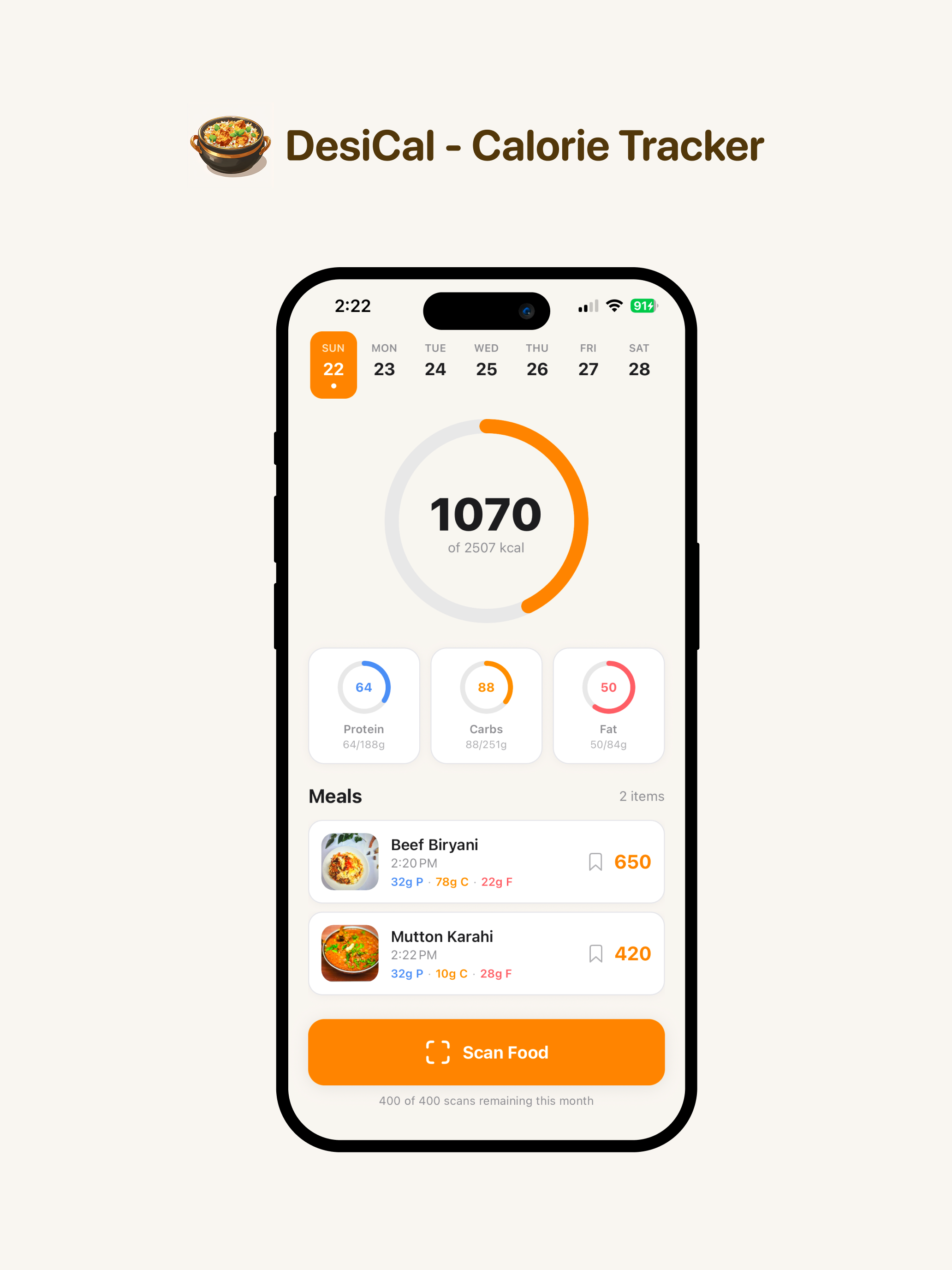 DesiCal - Calorie Counter