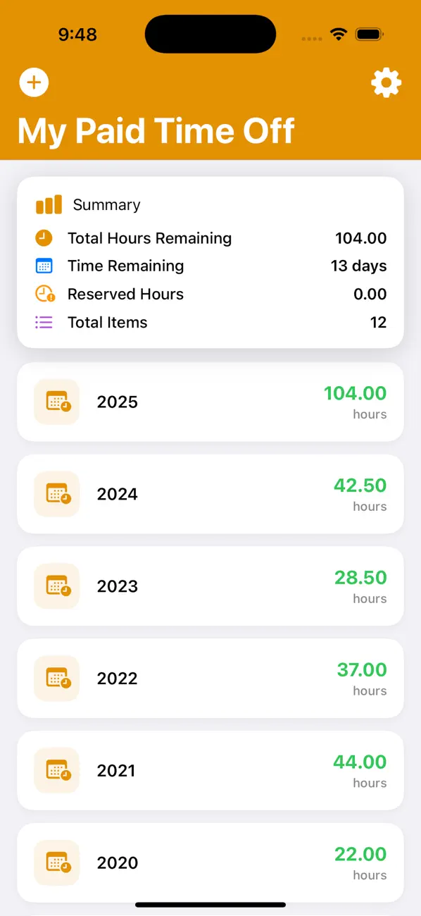 Screenshot #1 pour Paid Time Off