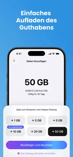 Screenshot von ESim Travel Mobile Internet auf dem iPhone 3