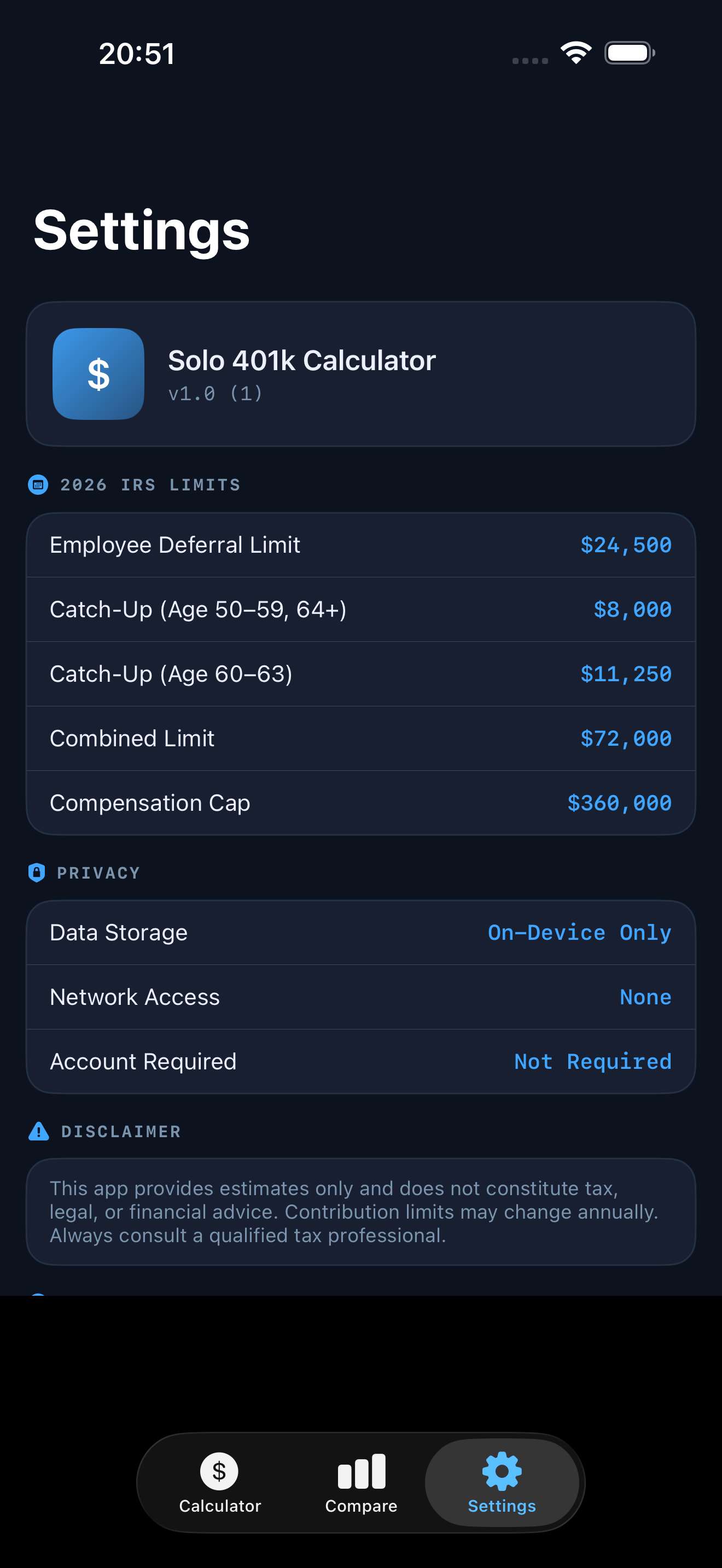 Solo 401k Calculator screenshot 7