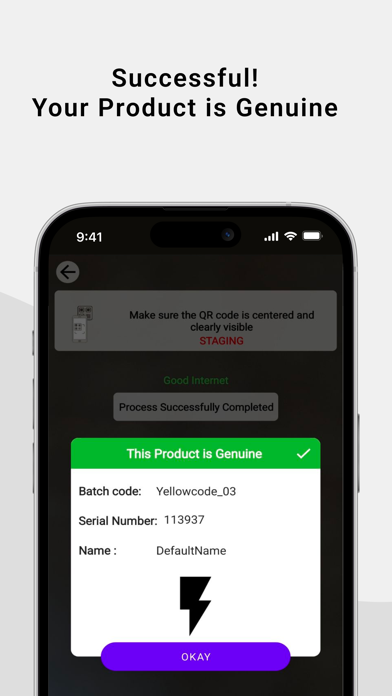 Yellow Label Verification Screenshot