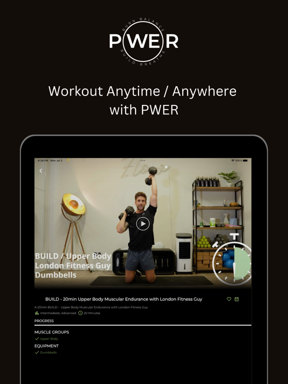 PWER: By London Fitness Guy iPad screenshot 1 - Health & Fitness app