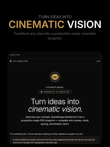 SceneForge AI Director iPad screenshot