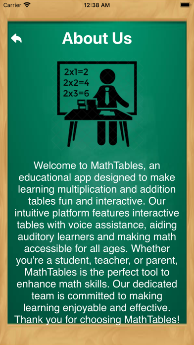 Math Tables + Screenshot