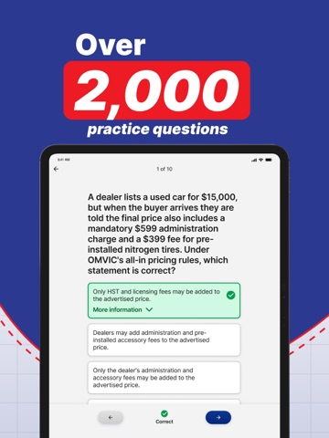 OMVIC Practice Test 2026 iPad screenshot