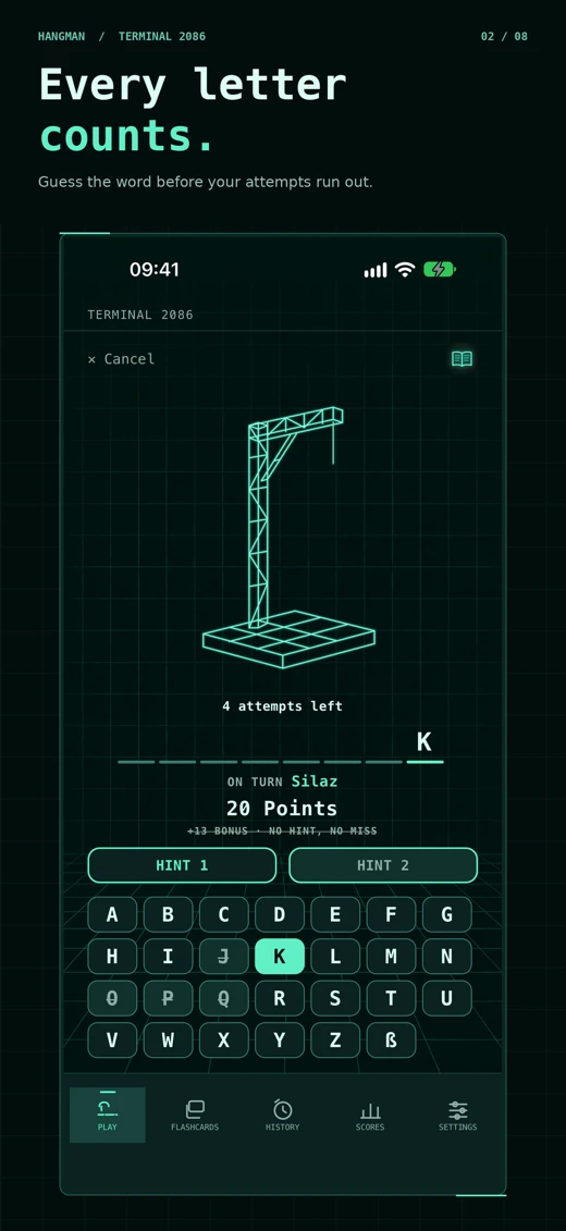 Hangman Terminal – Word Game screenshot 2
