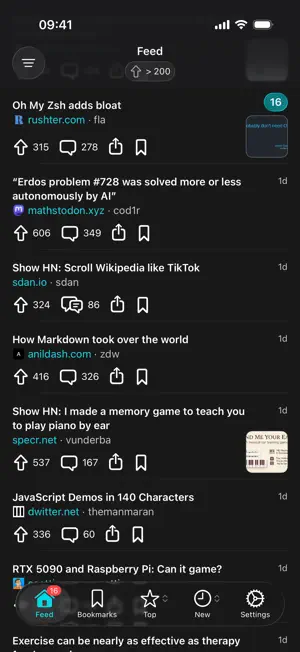 HackStream - HackerNews Feed screenshot 1