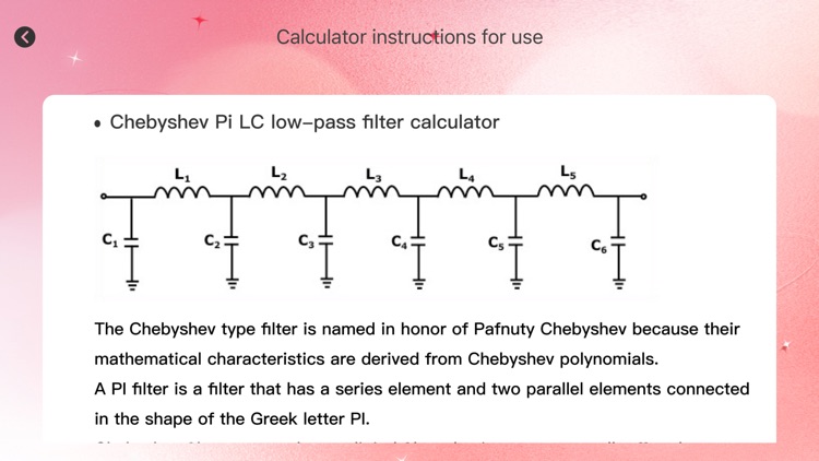 Chebyshev low pass filter