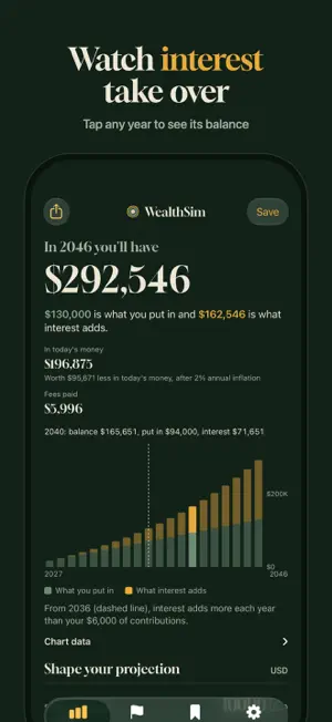 WealthSim: Compound Interest screenshot 2