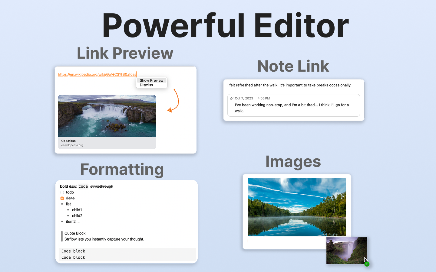 Strflow: Text Yourself Notes
