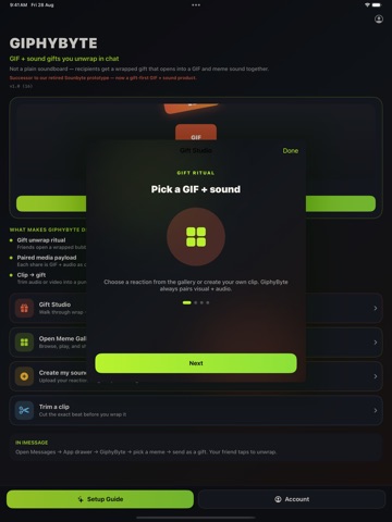 GiphyByte - GIF Sound Gifts iPad screenshot
