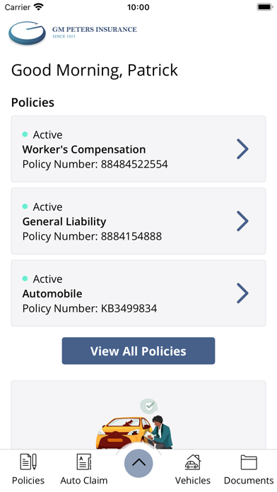 G M Peters Agency App Screenshot