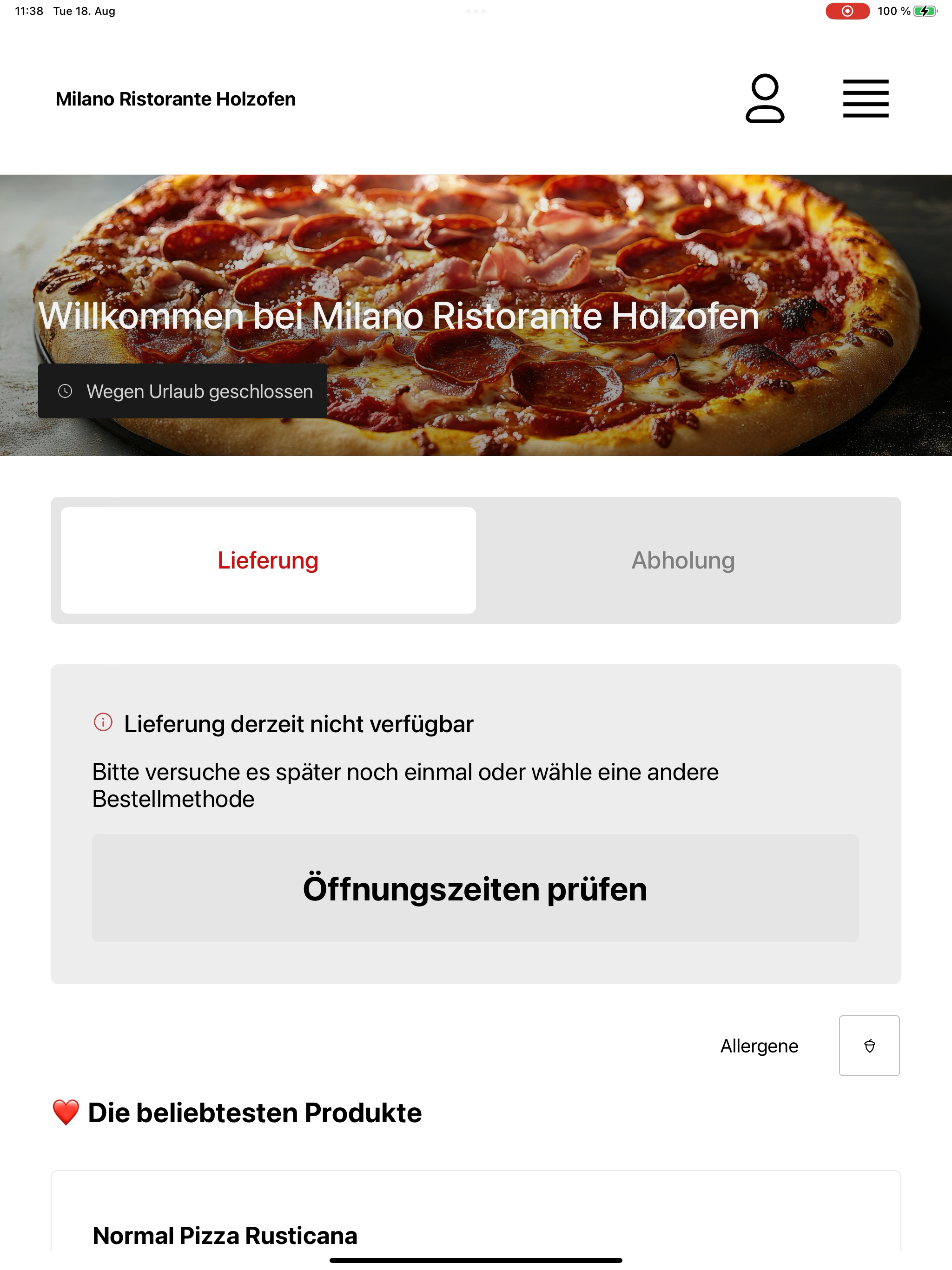 Milano Ristorante Holzofen screenshot 10
