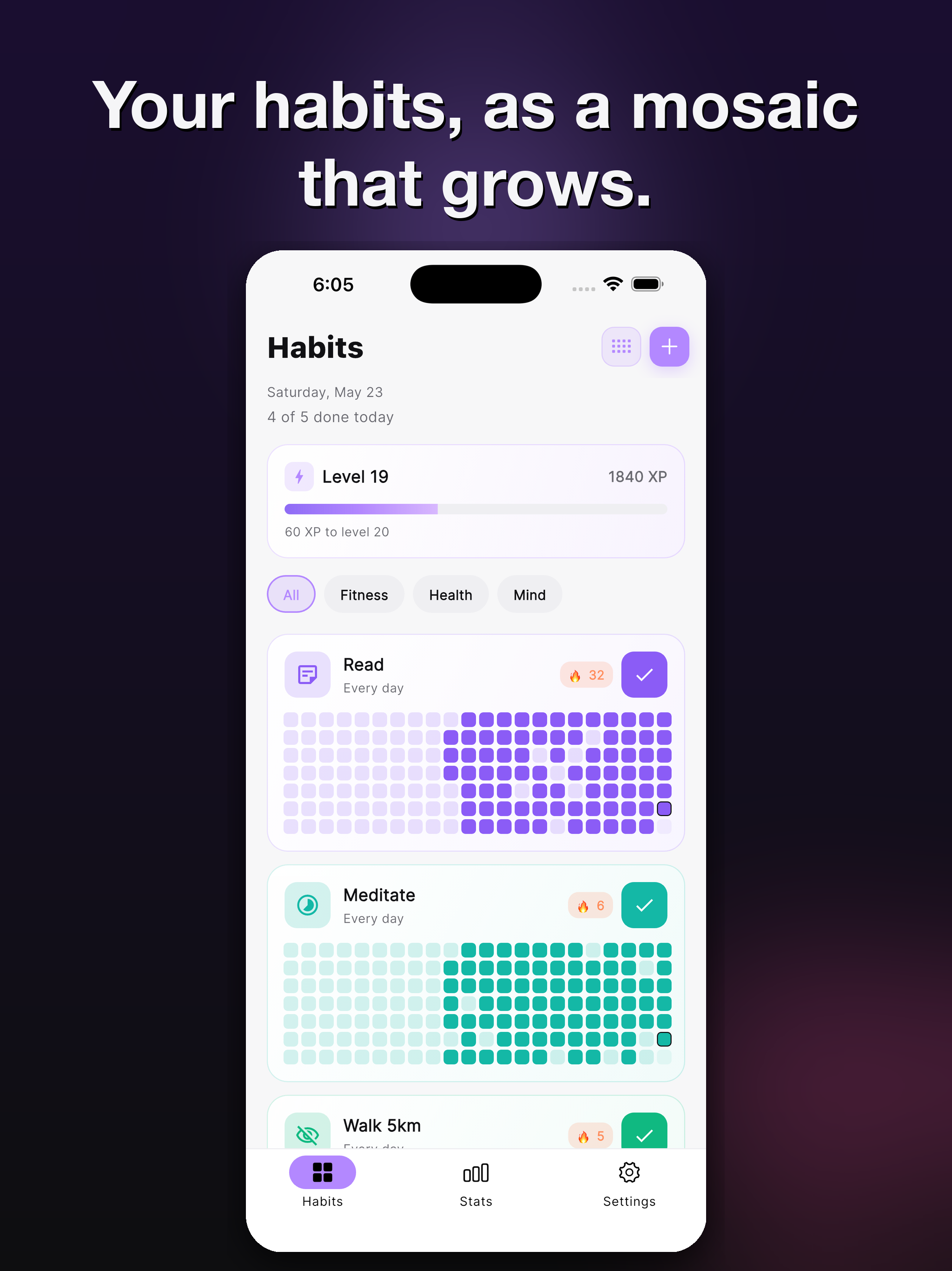 Habit Mosaic —  Habit Tracker