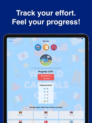 Flags & Capitals Quiz iPad screenshot