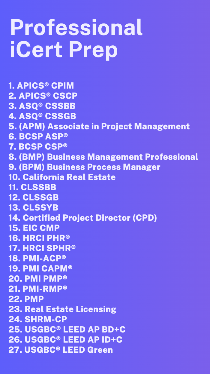 Professional iCert Prep