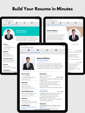 Resume Template - Make Resume iPad screenshot
