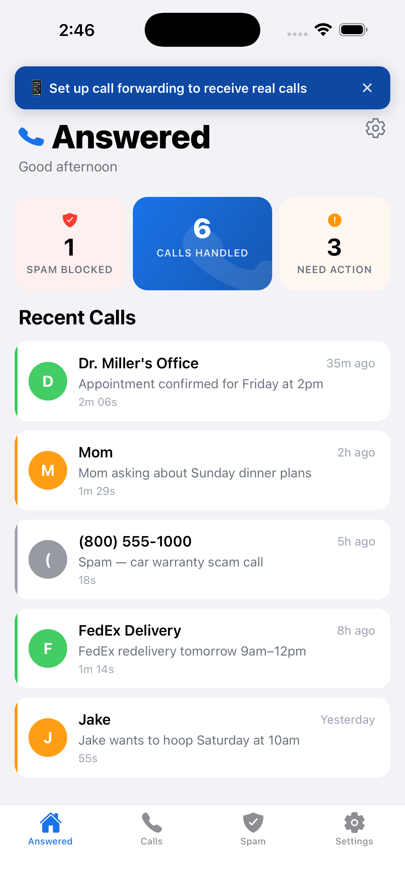 Answered - AI Call Assistant screenshot 3