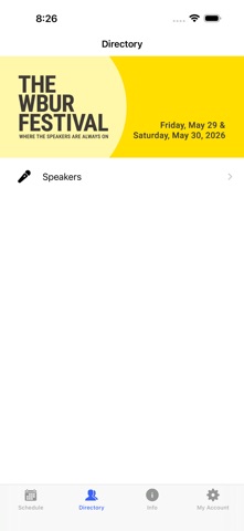 The WBUR Festival 2026 iPhone screenshot