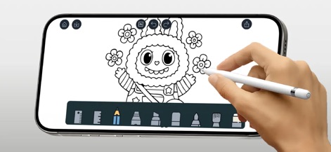 Drawing Pad - - L'application offre une expérience de dessin fluide et précise grâce à la prise en charge de l'Apple Pencil, tout en proposant une barre d'outils variée avec des instruments pour chaque besoin créatif.